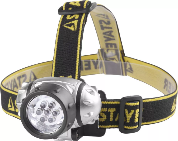 Фонарь STAYER "STANDARD" налобный светодиодный, 7LED, 3 режима, 3ААА 56572 купить в Урае