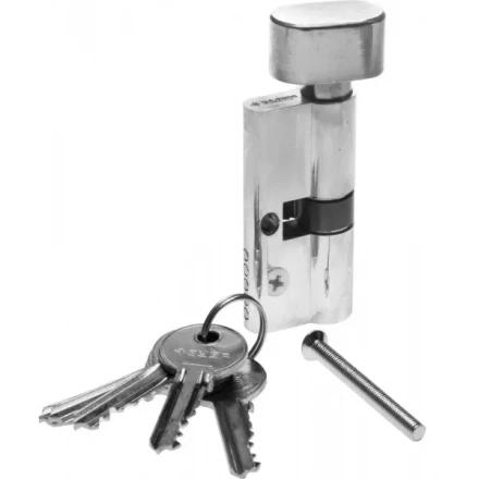 Механизм ЗУБР &quot;МАСТЕР&quot; цилиндровый, тип &quot;ключ-защелка&quot;, цвет хром, 5-PIN, 70мм 52103-70-2 купить в Урае