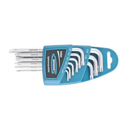 Набор ключей имбусовых TORX-TT T10-T50 удлиненные S2 сатинированные 9 шт Gross 16407 купить в Урае