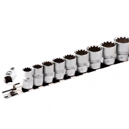 Набор универсальных торцевых головок 3/8 SpLine CrV 10 шт 8-19 мм Stels 13639 купить в Урае