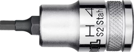 Торцовая бита-головка KRAFTOOL &quot;INDUSTRIE QUALITAT&quot;, материал S2, HEX, сатинированная, 1/2&quot;, H4 27908-04_z01 купить в Урае