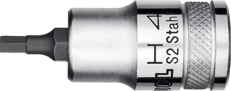 Торцовая бита-головка KRAFTOOL "INDUSTRIE QUALITAT", материал S2, HEX, сатинированная, 1/2", H4 27908-04_z01 купить в Урае