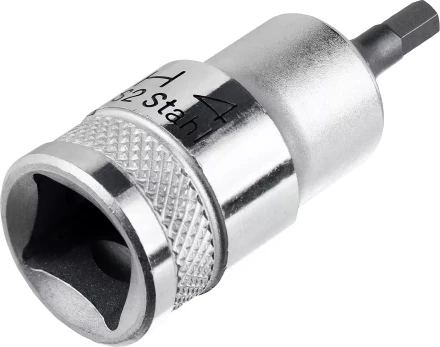 Торцовая бита-головка KRAFTOOL &quot;INDUSTRIE QUALITAT&quot;, материал S2, HEX, сатинированная, 1/2&quot;, H4 27908-04_z01 купить в Урае