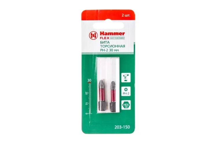 Бита HAMMER PH2 30мм (2шт.) купить в Урае