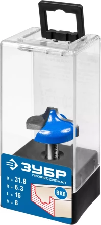 ЗУБР 31.8 x 16 мм, радиус 6.3 мм, фреза пазовая фасонная №2, Профессионал (28741-31.8) купить в Урае