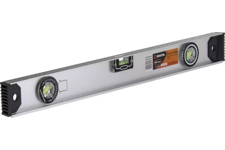 Уровень алюминиевый «Рельс» 600мм 3 глазка фрезерованный Вихрь 900/73/11/4/14 купить в Урае