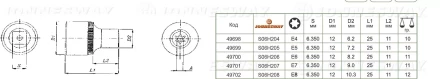 Торцевая головка 1/4&quot;DR внешний TORX Е-4 S06H204 Jonnesway 49698 купить в Урае