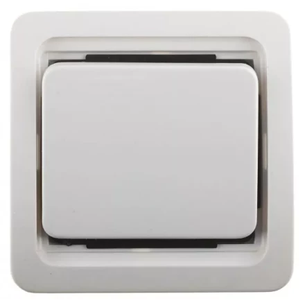 Выключатель СВЕТОЗАР &quot;ГАММА&quot; одноклавишный, без подсветки, цвет белый, 10А/~250В SV-54130-W купить в Урае