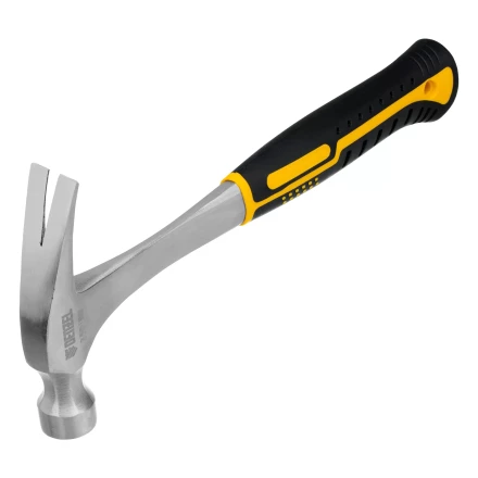 Молоток-гвоздодер 350 г Denzel, цельнометаллический, двухкомпонентная рукоятка 10422 купить в Урае