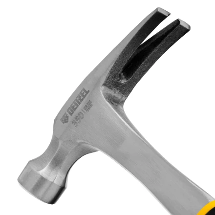 Молоток-гвоздодер 350 г Denzel, цельнометаллический, двухкомпонентная рукоятка 10422 купить в Урае