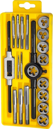 Набор метчиков и плашек STAYER "MASTER", метчикодержатель 1шт, плашкодержатель 1шт, метчики 9шт, плашки 9шт, 20 предметов 28012-H20 купить в Урае