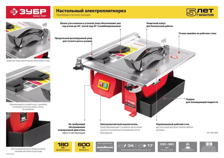 Электроплиткорез ЭП-180-600Н серия МАСТЕР купить в Урае