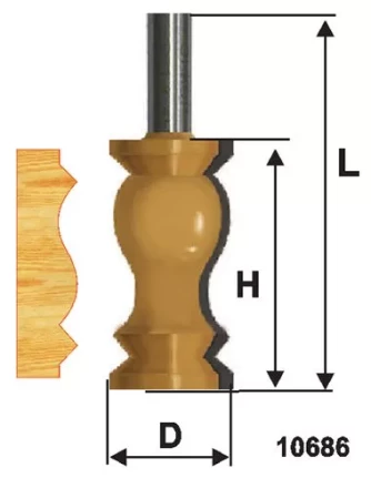 Фреза по дереву кромочная фигурная 32х57 №3 твердосплав ц/хв 12 ЭНКОР 10686 купить в Урае