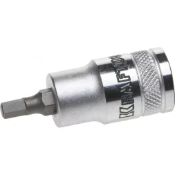 Торцовая бита-головка KRAFTOOL "INDUSTRIE QUALITAT", материал S2, HEX, сатинированная, 1/2", H5 27908-05_z01