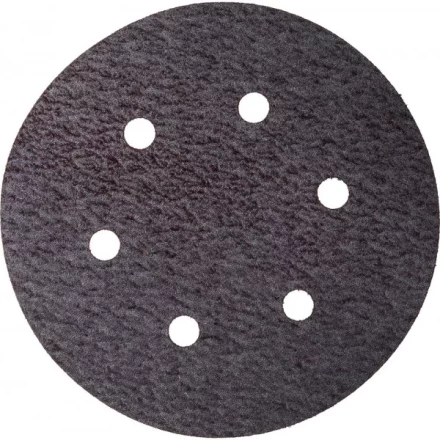 Круг шлифовальный URAGAN &quot;Универсальный водостойкий с покрытием стеарата цинка&quot; на липучке, 6 отв., P180, 150мм, 50шт 907-44113-180-50 купить в Урае