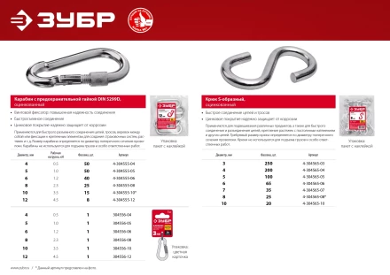 ЗУБР DIN 5299D, 8 мм, 1 шт, карабин с предохранительной гайкой (304556-08) купить в Урае