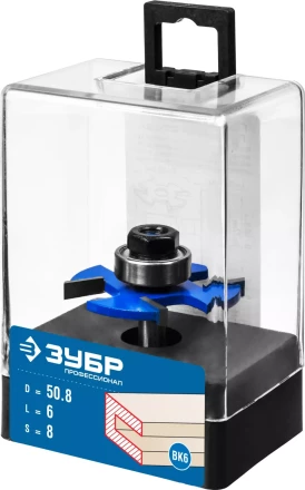 ЗУБР 50.8 x 6 мм, хвостовик 8 мм, фреза горизонтально-пазовая, Профессионал (28757-50.8-6) купить в Урае