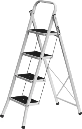 Лестница-стремянка СИБИН стальная c широкими ступенями, 4 ступени 38807-04 купить в Урае