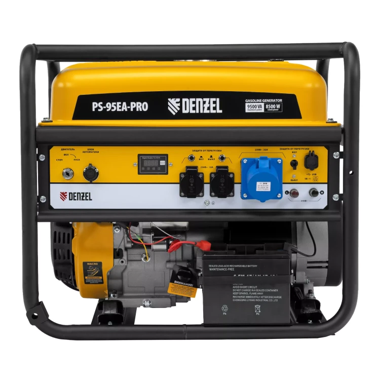 Генератор бензиновый Denzel PS-95EA-PRO, 9,5 кВт, 230 В, 40 л, разъём ATS, эл.старт купить в Урае