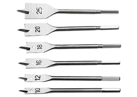 Набор сверл перовых по дереву 10-12-16-18-20-25 мм 6 шт 6-гранный хвостовик SPARTA 704055 купить в Урае