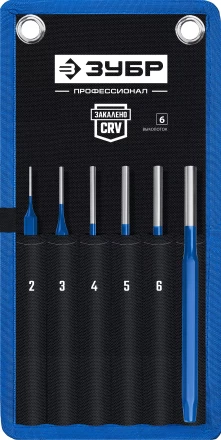ЗУБР 6 предметов, набор шестигранных выколоток в чехле, Профессионал (21070-H6) купить в Урае