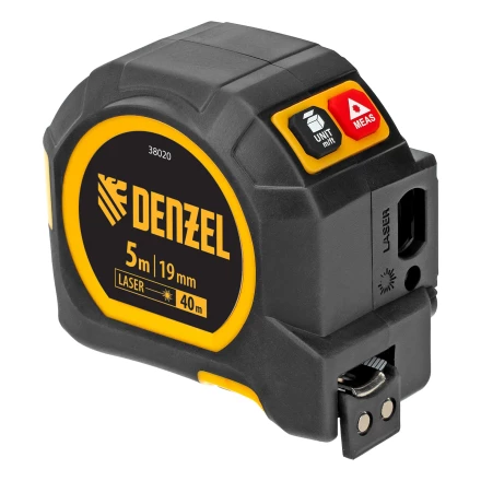 Лазерный дальномер с рулеткой LT-40, 5м x 19 мм, дальномер 40м, автомат. фиксация// Denzel 38020 купить в Урае