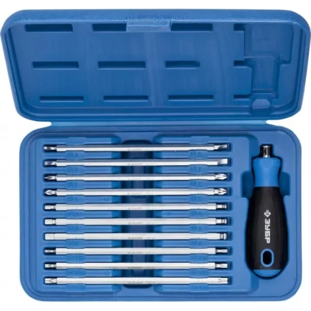 Набор ЗУБР: Отвертка с 2сторонними стержнями, пластик бокс, хромованадиевая сталь, 11 предметов, 175мм 25426-H11 купить в Урае