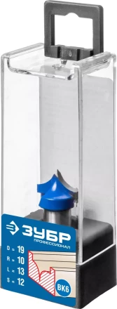 ЗУБР 19 x 13 мм, радиус 10 мм, фреза пазовая фасонная №4, Профессионал (28743-19-13) купить в Урае