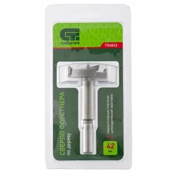 Сверло Форстнера по дереву 42 мм цилиндрический хвостовик СИБРТЕХ 704842 купить в Урае