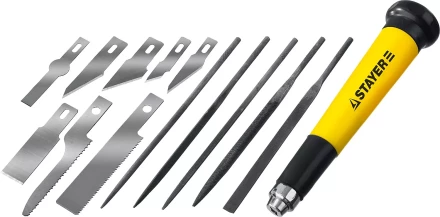 Набор STAYER Нож “MASTER” для точных работ в комплекте с лезвиями различной формы и надфилями, в чехле,38 предметов 09145-H38 купить в Урае