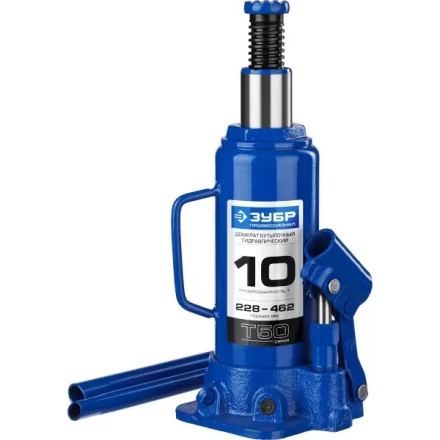 Домкрат гидравлический бутылочный T50, 10т, 228-462мм, ЗУБР Профессионал 43060-10 43060-10_z01 купить в Урае