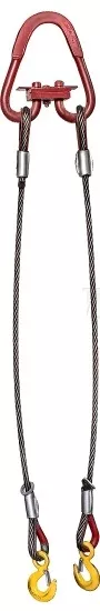 Строп канатный двухветвевой 2СК 1.6 т L=2.5 м Звено РТ-3 с кч din 1.5 т опрессовка