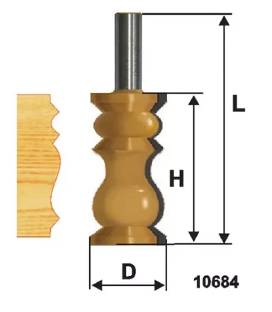 Фреза по дереву кромочная фигурная 32х57 №1 твердосплав ц/хв 12 ЭНКОР 10684 купить в Урае