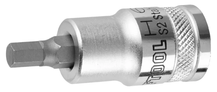 Торцовая бита-головка KRAFTOOL "INDUSTRIE QUALITAT", материал S2, HEX, сатинированная, 1/2", H6 27908-06_z01 купить в Урае