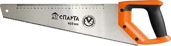 Ножовка по дереву 450 мм 7-8 TPI зуб-2D каленый зуб линейка двухкомпонентная рукоятка SPARTA 235025 купить в Урае
