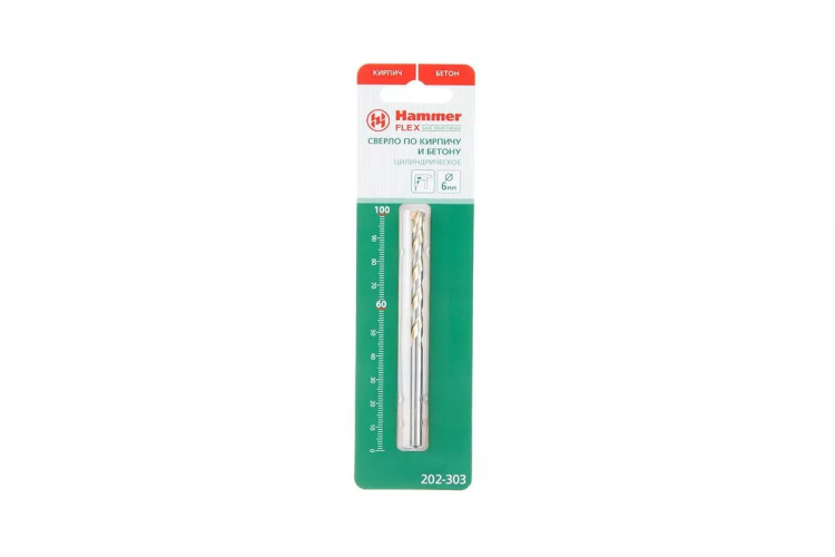 Сверло по камню HAMMER Ф6х100мм (DR CR 6,0мм*100/60мм) купить в Урае