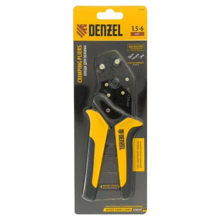 Клещи для обжима неизолированных наконечников НК и НВ, разъемов РП, 1,5 - 6 мм2 Denzel 17746 купить в Урае