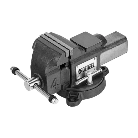 Тиски слесарные BVH-100, 100 мм, поворотные, стальная направляющая, с наковальней //Denzel 18683 купить в Урае
