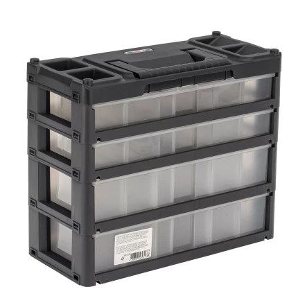 Органайзер для хранения с выдвижными лотками Stels 310х150х260мм, 4 секции, пластик Россия 90728 купить в Урае