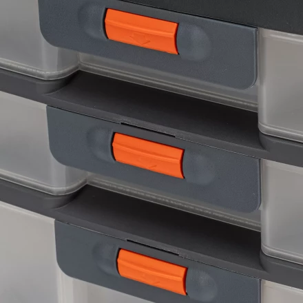 Органайзер для хранения с выдвижными лотками Stels 310х150х260мм, 4 секции, пластик Россия 90728 купить в Урае