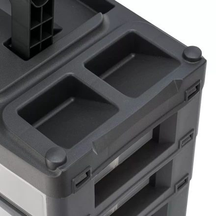 Органайзер для хранения с выдвижными лотками Stels 310х150х260мм, 4 секции, пластик Россия 90728 купить в Урае