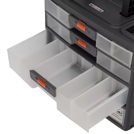Органайзер для хранения с выдвижными лотками Stels 310х150х260мм, 4 секции, пластик Россия 90728 купить в Урае