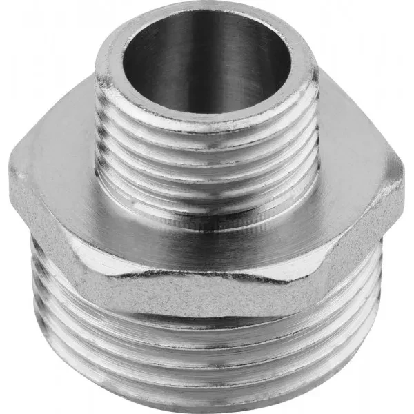 Бочонок ЗУБР "ЭКСПЕРТ" переходной, никелированная латунь, 1/2"-1" 51241-1/2-1 купить в Урае
