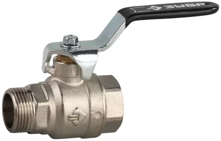 Кран шаровой ЗУБР полнопроходной &quot;мама-папа&quot;, ручка, хромиров латунь, 3/4&quot; 4-51321-C-3/4 купить в Урае