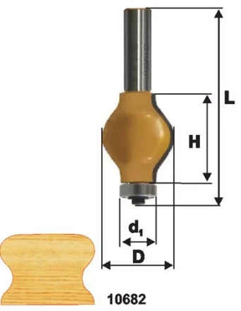 Фреза по дереву кромочная фигурная для перил 31.8х38 твердосплав ц/хв 12 ЭНКОР 10682 купить в Урае