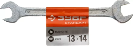 Ключ рожковый гаечный ЗУБР &quot;СТАНДАРТ&quot;, оцинкованный, 13х14мм 27115-13-14 купить в Урае