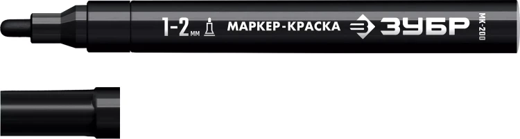 ЗУБР МК-200 черный, 1 мм маркер-краска (06326-2) купить в Урае