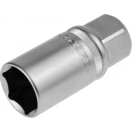 Торцовая головка ЗУБР &quot;МАСТЕР&quot; свечная с резиновой вставкой (1/2&quot;), Cr-V, FLANK, хроматированное покрытие, 21мм 27728-21 купить в Урае