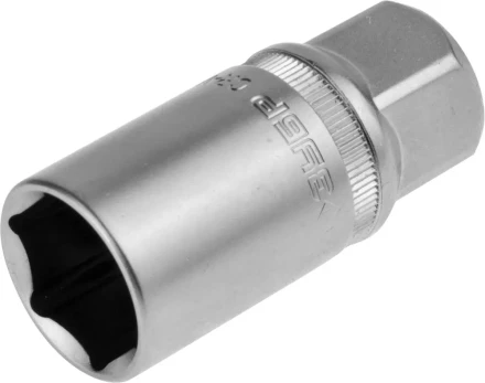 Торцовая головка ЗУБР &quot;МАСТЕР&quot; свечная с резиновой вставкой (1/2&quot;), Cr-V, FLANK, хроматированное покрытие, 21мм 27728-21 купить в Урае