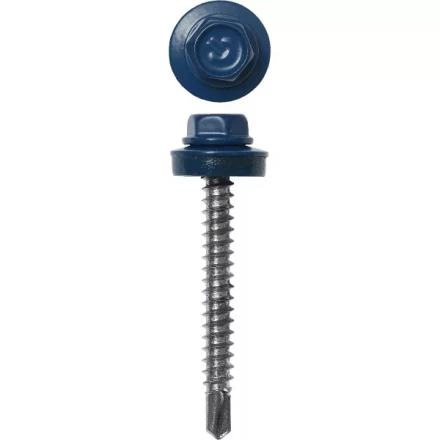 Саморезы ЗУБР окраш., RAL 5005 синий насыщен., для крепл. кров. матер. к дерев. обреш., 4.8x38мм, 300шт 4-300315-48-038-5005 купить в Урае